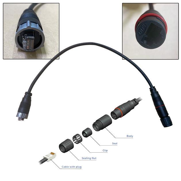 Furuno RJ45 to HUB102 Cable 05M Waterproof RJ45 M to RJ45 Adapter WRJADP05M