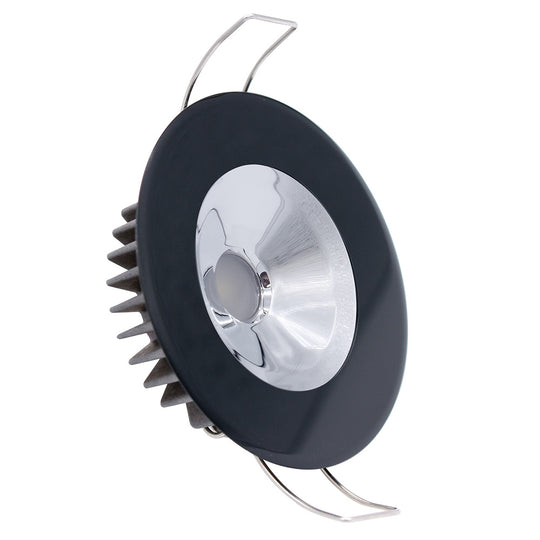 Lumitec Illusion Flush Mount LED Down Light  Spectrum RGBW  Warm White  Black Housing  Chrome Reflector 117165