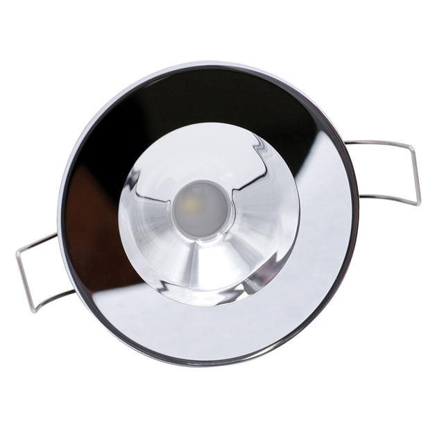 Lumitec Illusion Flush Mount LED Down Light  White  NonDimming  White Housing  MIrrored Housing 117143
