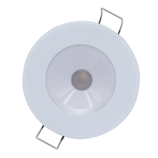 Lumitec Illusion Flush Mount LED Down Light  Warm White  Dimming  White Housing 117129