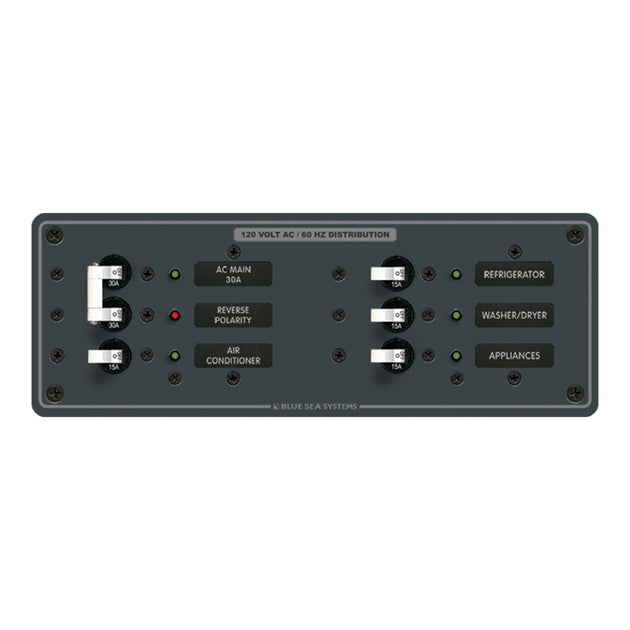 Blue Sea 8099 AC Main 4 Positions Toggle Circuit Breaker Panel  White Switches 8099