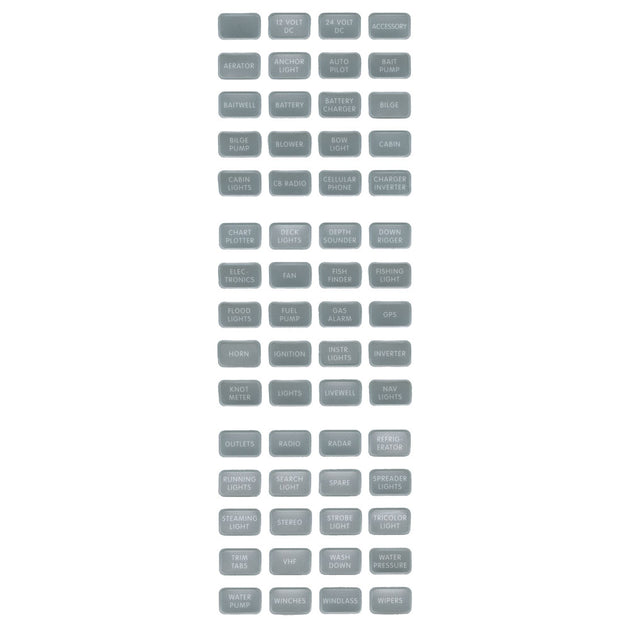 Blue Sea 8217 Grey Small Format Label Kit  60 Labels 8217