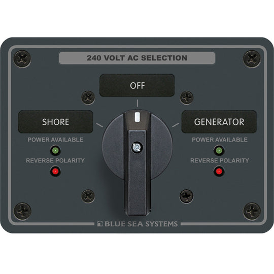 Blue Sea 8363 AC Rotary Switch Panel 65 Ampere 2 Positions  OFF 3 Pole 8363