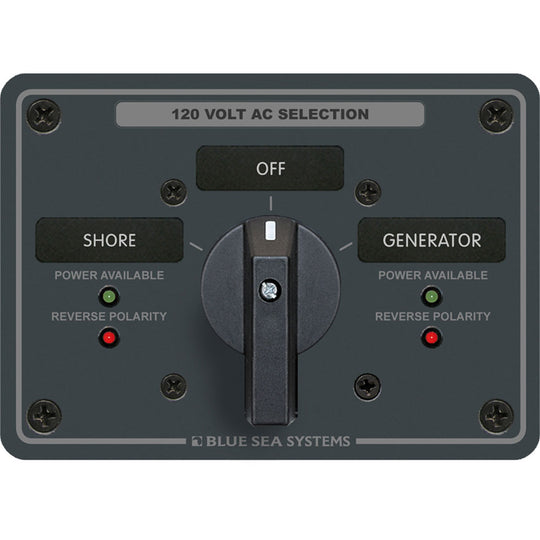 Blue Sea 8365 AC Rotary Switch Panel 65 Ampere 2 Positions  OFF 2 Pole 8365