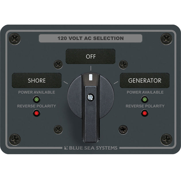 Blue Sea 8365 AC Rotary Switch Panel 65 Ampere 2 Positions  OFF 2 Pole 8365