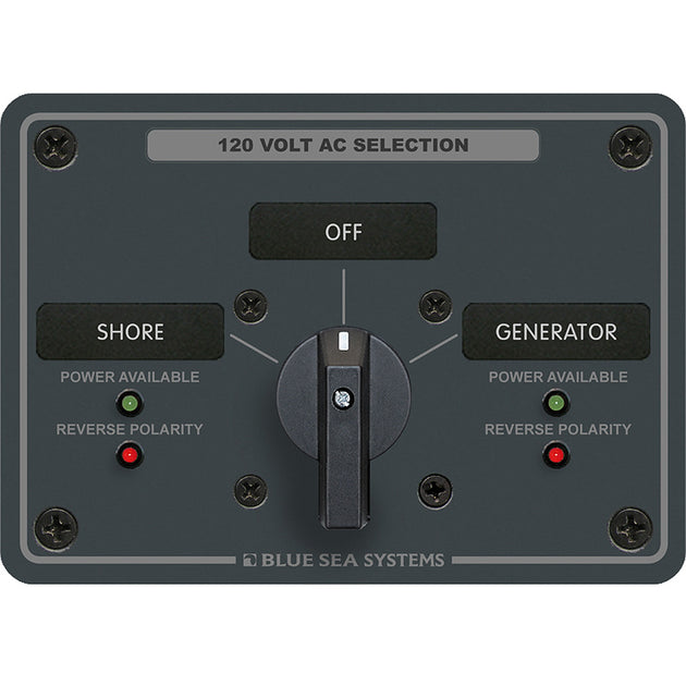 Blue Sea 8367 AC Rotary Switch Panel 30 Ampere 2 Positions  OFF 2 Pole 8367