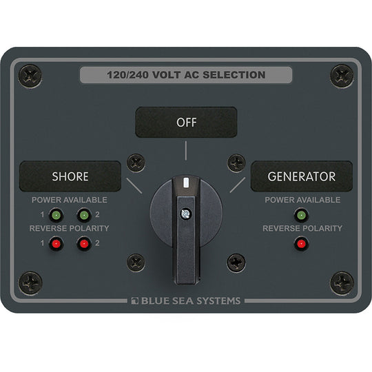 Blue Sea 8386 AC Rotary Switch Panel 30 Ampere 2 Positon  OFF 4 Pole 8386