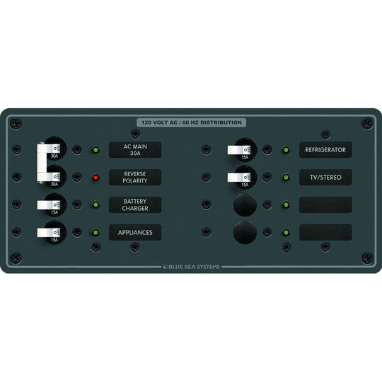 Blue Sea 8412 AC Main  6 Positions  White 8412