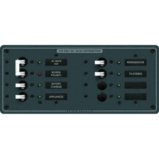 Blue Sea 8412 AC Main  6 Positions  White 8412