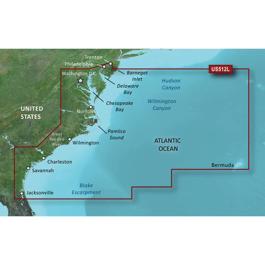 Garmin BlueChart g3 Vision HD  VUS512L  MidAtlantic  microSDSD 010C074100
