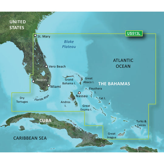 Garmin BlueChart g3 Vision HD  VUS513L  Jacksonville  Bahamas  microSDSD 010C074200
