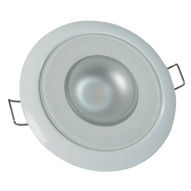 Lumitec Mirage  Flush Mount Down Light  Glass FinishWhite Bezel  4Color WhiteRedBluePurple NonDimming 113120