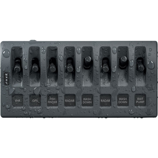 Blue Sea 4309 WeatherDeck 12V DC Waterproof Switch Panel  8 Position 4309