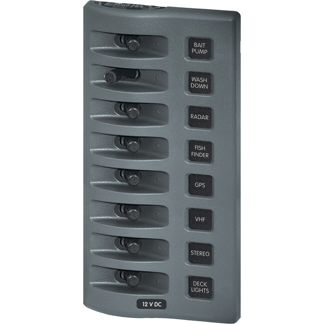 Blue Sea 4309 WeatherDeck 12V DC Waterproof Switch Panel  8 Position 4309