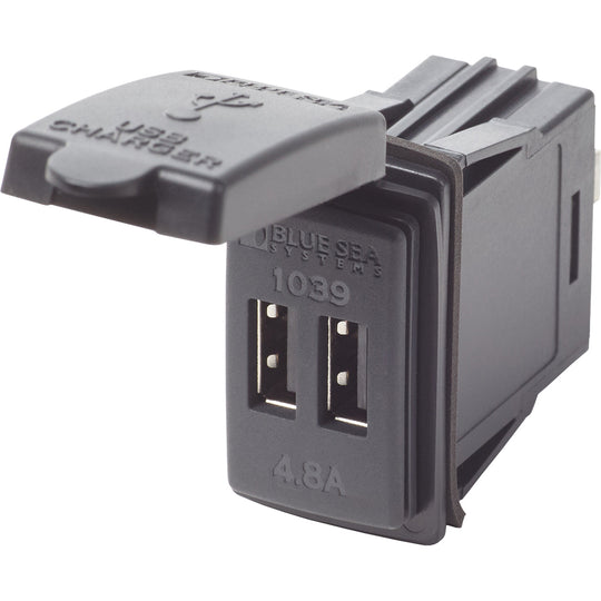 Blue Sea Dual USB Charger  24V Contura Mount 1039