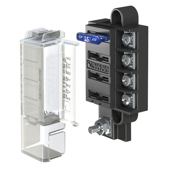 Blue Sea 5045 ST Blade Compact Fuse Blocks  4 Circuits wCover 5045