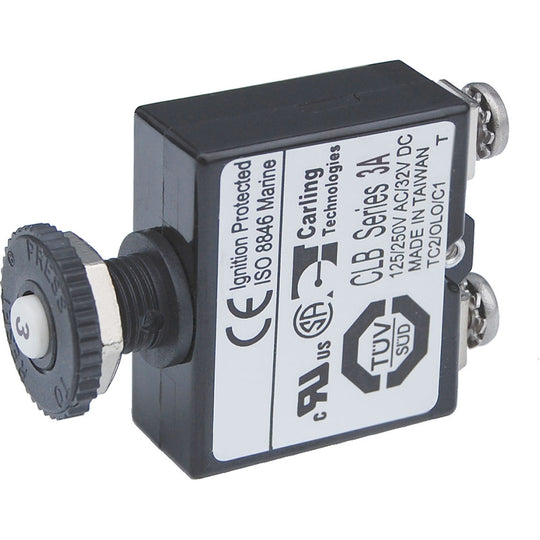 Blue Sea Push Button Reset Only Screw Terminal Circuit Breaker  3 Amps 2129
