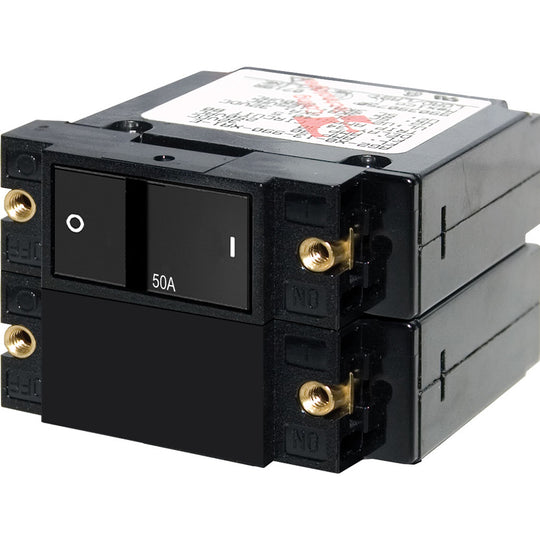 Blue Sea 7417 ASeries Flat Rocker Circuit Breaker  Double Pole  50A 7417