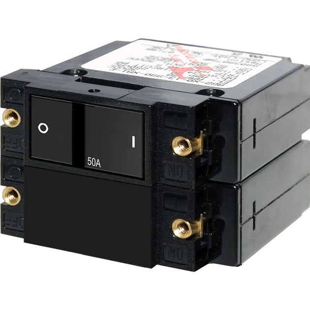Blue Sea 7417 ASeries Flat Rocker Circuit Breaker  Double Pole  50A 7417