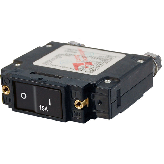 Blue Sea 7542 CSeries Flat Rocker Circuit Breaker  Single Pole  15A 7542