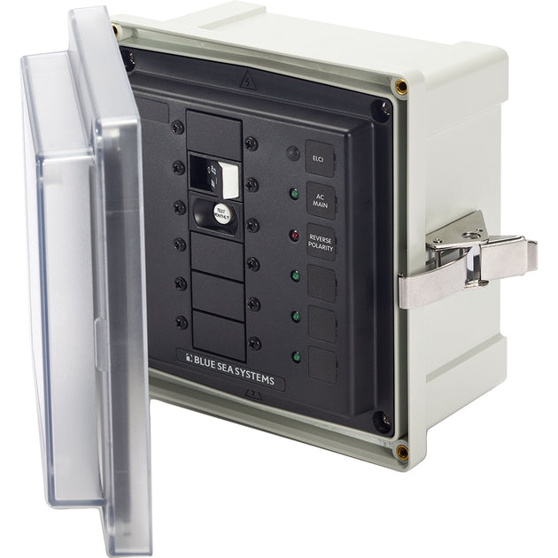 Blue Sea 3116  SMS Panel Enclosure wELCI 30A and 3 Blanks  120V 3116