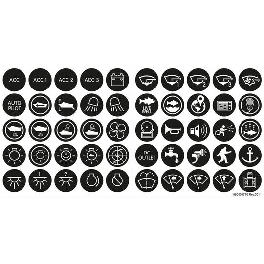 Blue Sea 4230 Push Button Switch Label Kit 4230