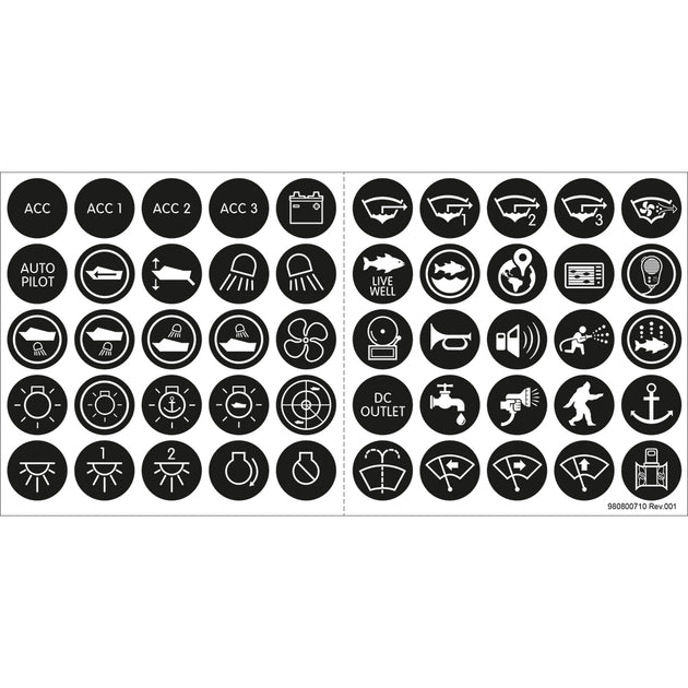 Blue Sea 4230 Push Button Switch Label Kit 4230