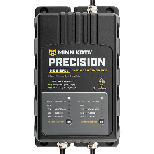 Minn Kota OnBoard Precision Charger MK212 PCL 2 Bank x 6 AMP LI Optimized Charger 1832121
