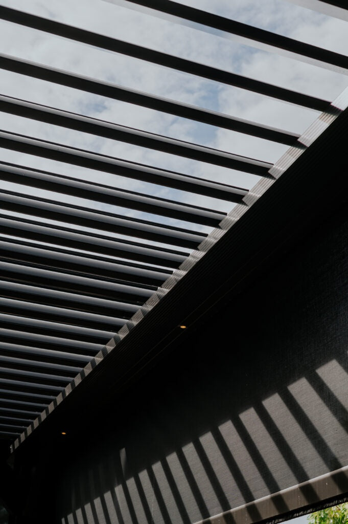 Open adjustable dark louvers